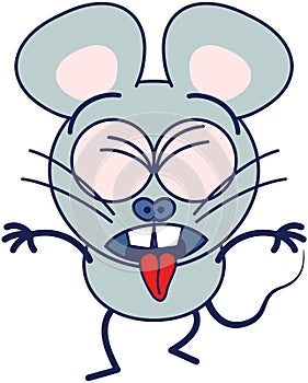 Cute mouse expressing disgust