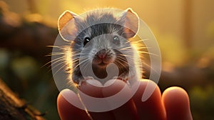 Cute Mouse Portrait In Raphael Lacoste Style With Unreal Engine 5