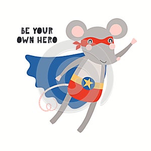 Cute mouse superhero