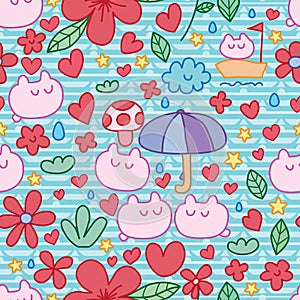 Cute natural stripe seamless pattern