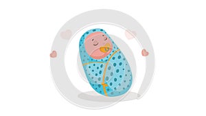cute new born sleeping character animation