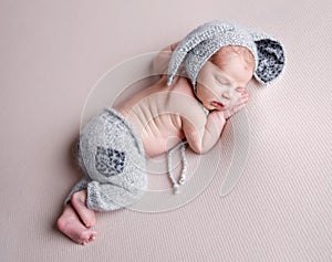 Cute newborn baby boy portrait