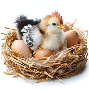 Hatchlings and Eggs, Isolate Image, Generative AI.