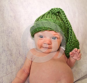 Cute Newborn in Knit Hat