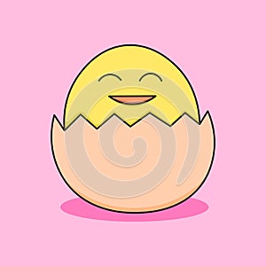 Cute newly hatched chicks illustration