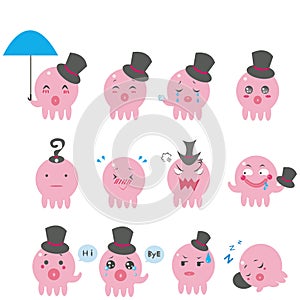 Cute Octopus emotional icons