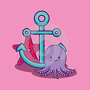 Cute octopus icon