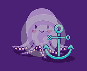 Cute octopus icon