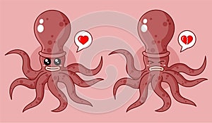 cute octopus mascot vector illustration