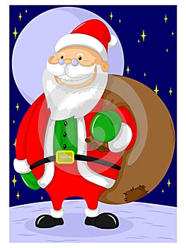 Cute old grandfather costumed santa claus photo