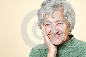 Cute old senior lady portrait