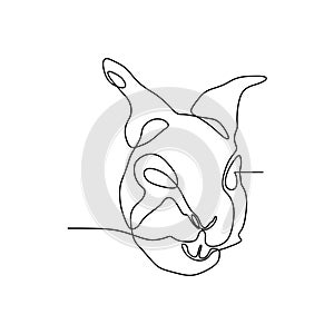 Cute one line rabbit head vector minimalist design