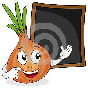 Cute Onion & Recipe or Menu Blackboard