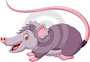 Cute opossum cartoon posing