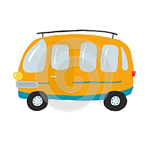 Cute orage bus, vector illustration photo