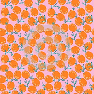 Cute Orange Cartoon Pattern Seamless photo
