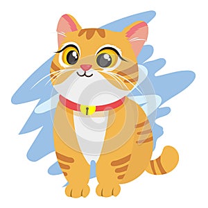 cute orange cat cartoon