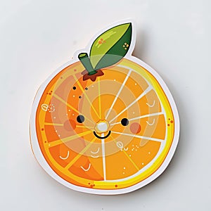 Cute orange fruit character with eyes and mouth