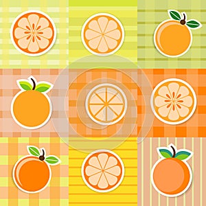 Cute orange fruit stickers