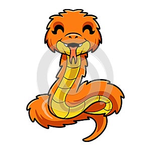 Cute orange spiny bush viper cartoon