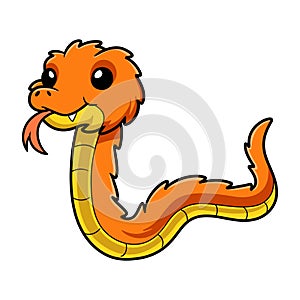 Cute orange spiny bush viper cartoon