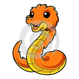 Cute orange spiny bush viper cartoon