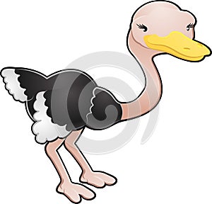 Cute Ostrich Vector Illustration