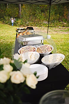 Cute outdoor buffet set up