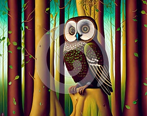 Cute owl - AI generated art