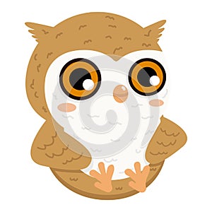 Cute owl character cartoon bird doodle photo