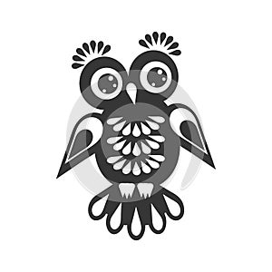 Cute Owl a design element, logo or emblem for a project, . Vector illustration