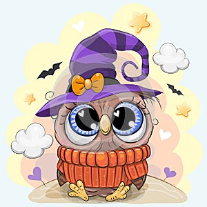 Cute Owl in a halloween hat
