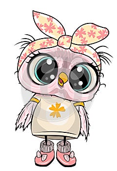 Cute owl illustration, textile printing