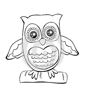 Cute owl vector doodle