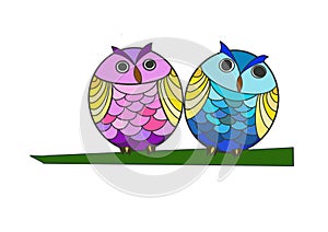 Cute owls cartoon