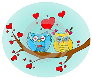 Cute owls vector