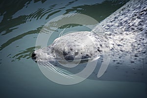 Cute Pacific harbor seal in Victoria on Vancouver Island