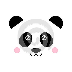 Cute panda bear face vector