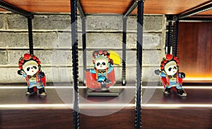 Cute Panda Chinese opera figurines