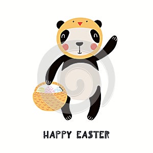 Cute panda Easter card