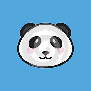 Cute Panda face icon drawing