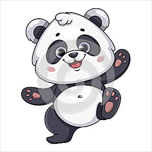 Cute panda. Funny cartoon character