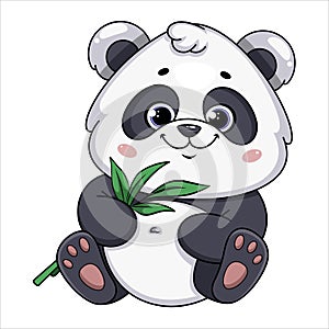 Cute panda. Funny cartoon character