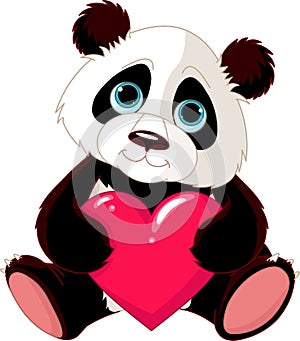 Cute Panda with heart