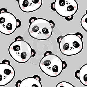 Cute panda seamless pattern