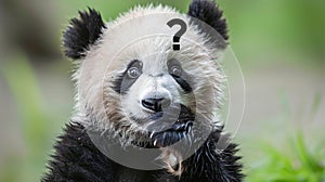 Cute Panda Thinking And Confused . Generative Ai