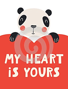 Cute panda Valentine card