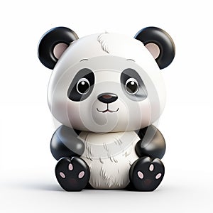 cute panda on white background