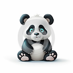 cute panda on white background