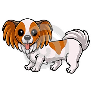 Cute papillon dog cartoon posing